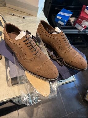 Brown Suede Brogue Derby Shoes - Classic Men’s Dress Oxford